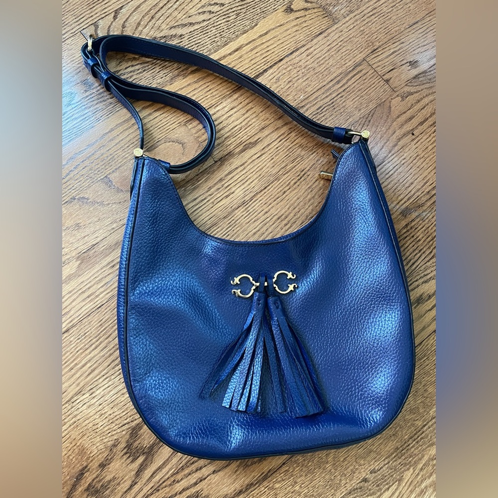 Blue Hobo Bag with Tassel Accents C. Wonder by Christian Siriano